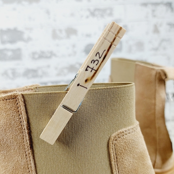 New Antonio De Falia Tan Suede Block Heel Chunky Sole Pull On Ankle Boots i732 - Picture 12 of 12